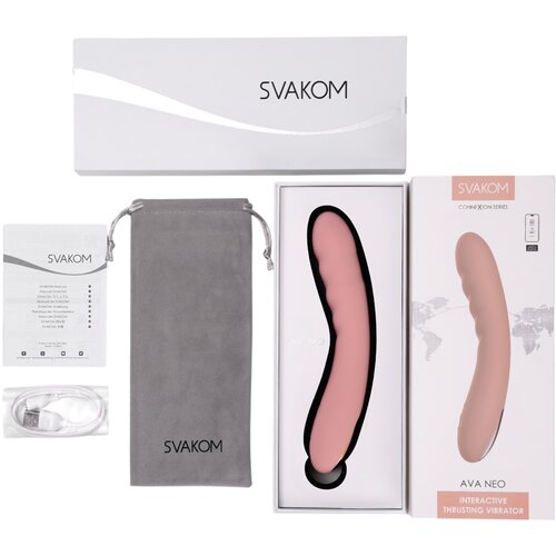 Svakom Ava Neo Interactive Thrusting Vibrator Peach Slike