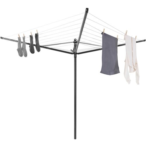 Brabantia Antracitno sivo vrtno stojalo za sušenje perila 50 m Lift-O-Matic – Cene