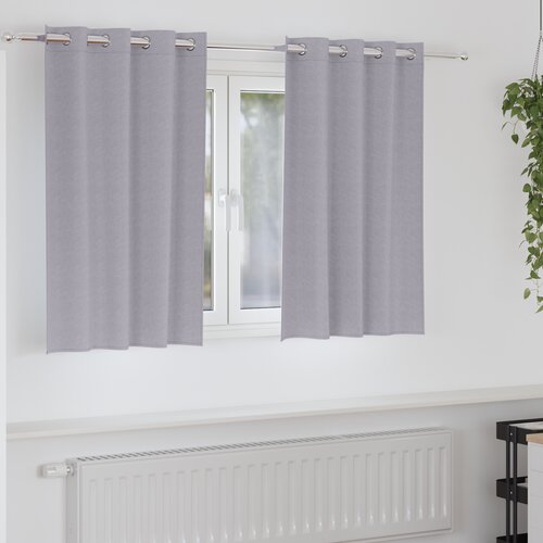 VidaXL Zavese z zavesami 2 pcs Metalno siva 140 x 140 cm Poliester Slike