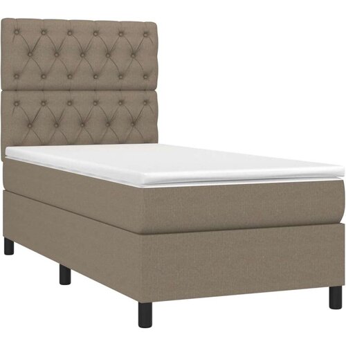  Krevet box spring s madracem LED smeđesivi 80 x 200 cm tkanina Slike