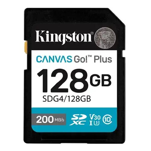 Kingston SD Card 128GB, Canvas Go! Plus, SDXC Class10 UHS-1 U3 V30 ( SDG4/128GB ) Cene