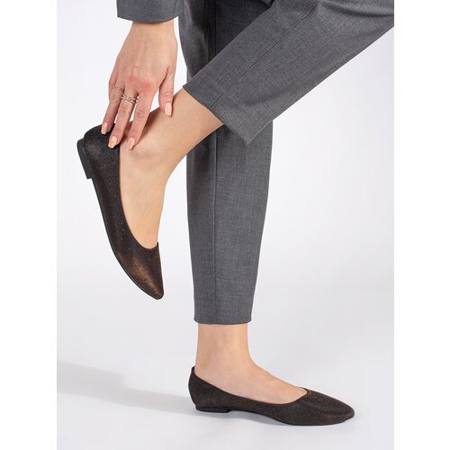 Shelvt Black glitter flat-heeled ballerinas Cijene