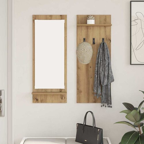  Vje&scaron;alica za kapute na zidu Umjetnički hrast 70 x 10 x 90 cm Cijene