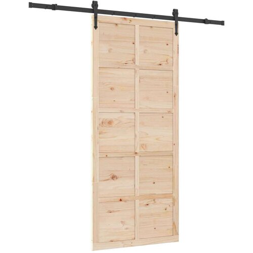 vidaXL Klizna vrata Smeđa 90 x 208 cm Masivna borovina Cene
