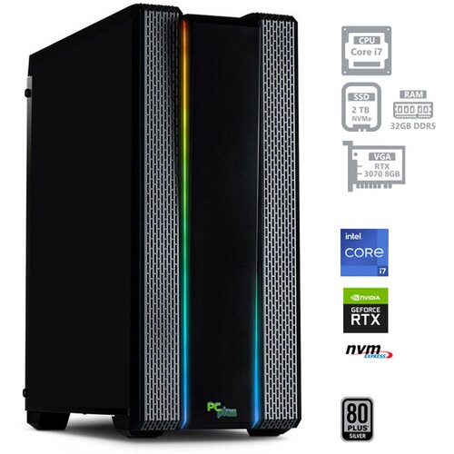 PCPLUS Dream machine i7-12700kf 32gb nvme ssd 2tb geforce rtx 3070 ti 8gb gaming namizni računalnik Slike