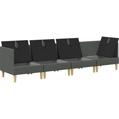  Set namje&amp;scaron;taja za dnevni boravak 4 pcs Tamnosiva Tkanina Slike
