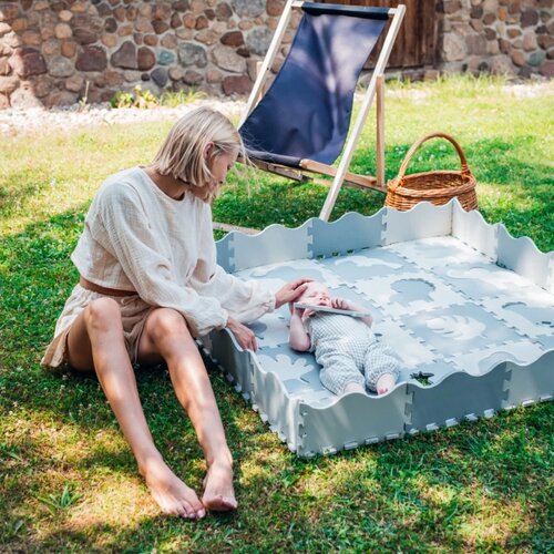 Momi podloga za bebe - puzzle od pene zawi grey Slike