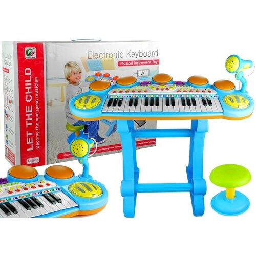 Lean_Toys Otroška klaviatura z mikrofonom in stolom Cene