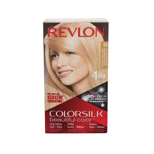 Revlon colorsilk Beautiful Color nijansa 04 Ultra Light Natural Blonde darovni set boja za kosu Colorsilk Beautiful Color 59,1 ml + razvijač boje 59,1 ml + regenerator 11,8 ml + aplikator 1 kom + rukavice