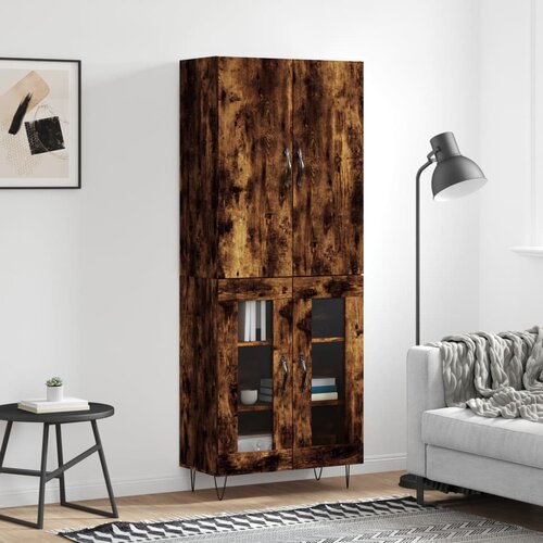 vidaXL Visoka komoda dimljeni hrast 69 5x34x180 cm konstruiranog drva Cijene