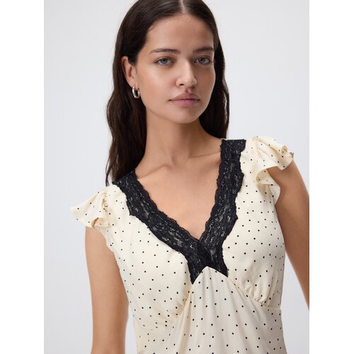 Reserved Bluza s čipkom - krem Cene