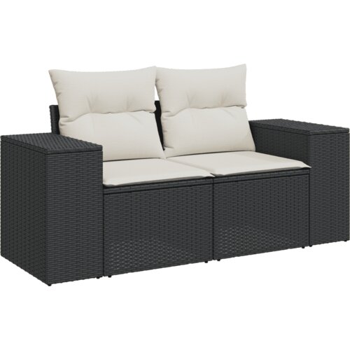  6-dijelni set vrtnih sofa s jastucima crni od poliratana Crna 83 x 62 x 69 cm Slike
