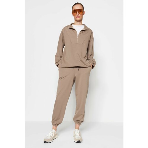 Trendyol Sweatsuit Set - Brown - Relaxed fit Slike