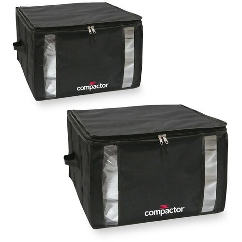 Compactor Komplet 2 črnih &amp;scaron;katel za shranjevanje z vakuumsko vrečo Black Edition Medium, 40 x 25 cm Slike