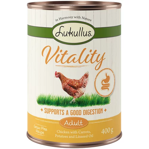 Lukullus 5 + 1 gratis! 6 x 400 g Vitality - Vitality za probavu: piletina (bez žitarica)