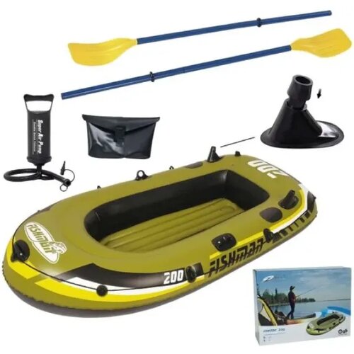  Fishman Gumeni camac 218x110x26cm,do 190kg,rucna pumpa,dva plasticna vesla Slike