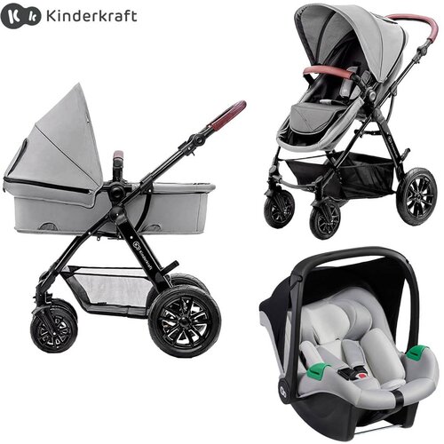 Kinderkraft Kolica za bebe Moov Pro Mink, 3u1, Siva Slike