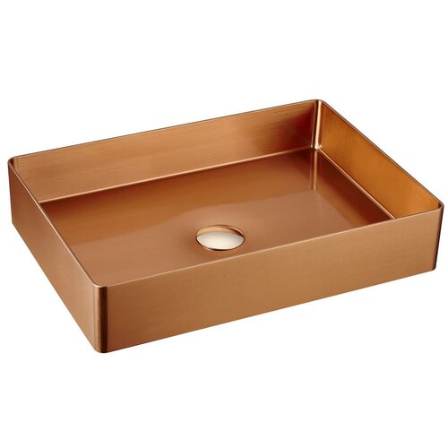 Sapho Umivalnik iz nerjavečega jekla v bakreni barvi 50x35 cm Aurum – Cene