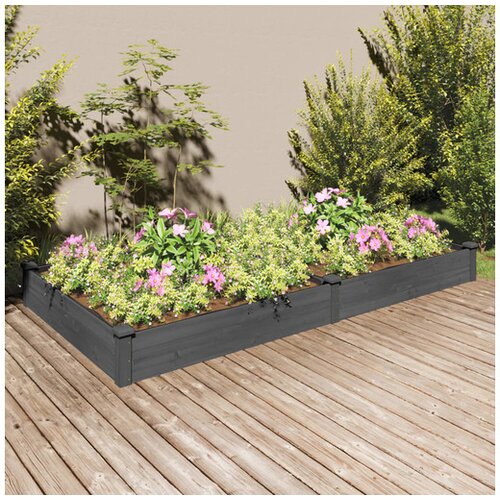 vidaXL Povi&scaron;ena vrtna gredica s oblogom siva 240x120x25 cm od jelovine Cijene