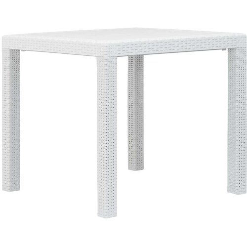  Vrtni stol bijeli 79 x 79 x 72 cm plastika s izgledom ratana Slike