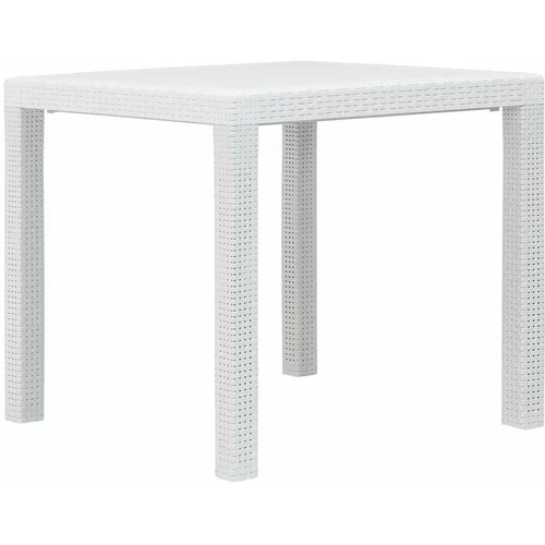  Vrtni stol bijeli 79 x 79 x 72 cm plastika s izgledom ratana