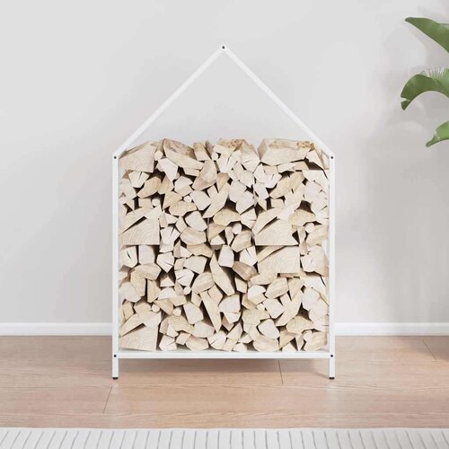  Stalak za drva bijeli 60x25x90 cm hladno valjani čelik Slike