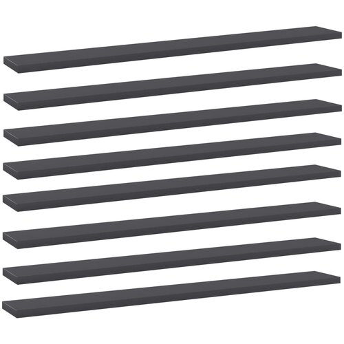 Police za knjige 8 kom sive 80 x 10 x 1,5 cm od iverice Slike