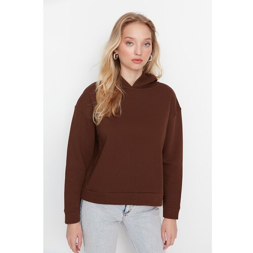 Trendyol Brown Basic Knitted Sweatshirt Slike