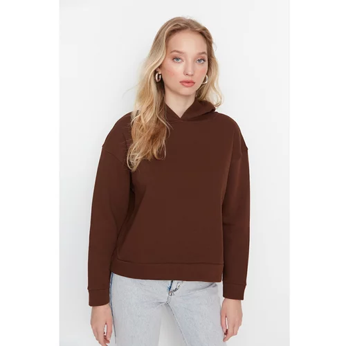 Trendyol Brown Basic Knitted Sweatshirt