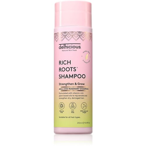 delhicious RICH ROOTS Strengthen & Moisturise Shampoo šampon za okrepitev las z vlažilnim učinkom 250 ml Cene