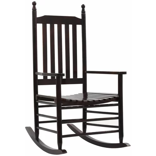 vidaXL Gugalni stol z zaobljenim sedežem rjava topolovina, (20659963)