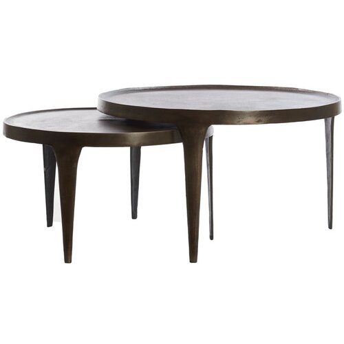 Light &amp;amp; Living Rjave okrogle mizice v kompletu 2 ks &amp;oslash; 75 cm Tobias &amp;ndash; Slike