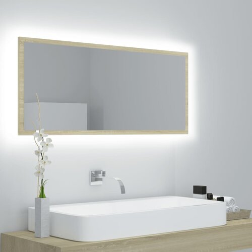 vidaXL LED kupaonsko ogledalo boja hrasta sonome 100x8,5x37 cm drveno Cijene