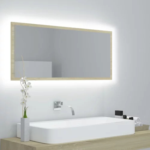 vidaXL LED kupaonsko ogledalo boja hrasta sonome 100x8,5x37 cm drveno