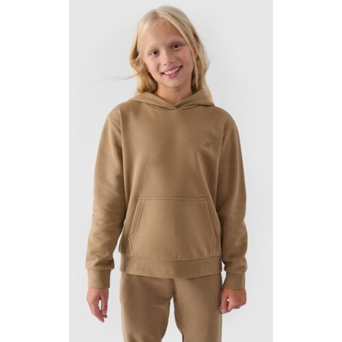 4f Girls Non-Zip Hoodie Plain Beige JWMM00TSW Slike