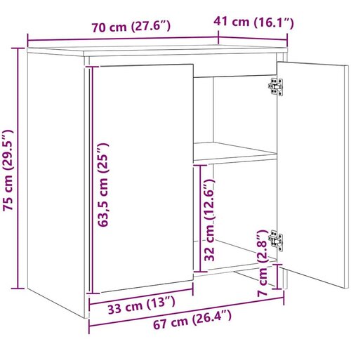  Komode 3 pcs hrast artisan 70 x 41 x 75 cm Konstruirano drvo Slike