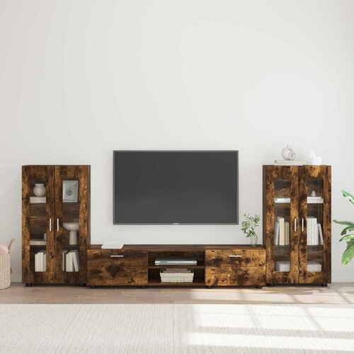  Set TV komoda FLORIN 3 pcs Dimljeni hrast Konstruirano drvo Cijene