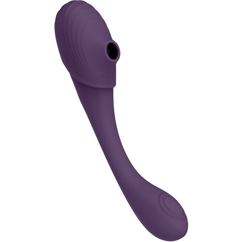 VIVE Mirai Double Ended Pulse Wave &amp;amp; Air Wave Bendable Vibrator Purple Slike