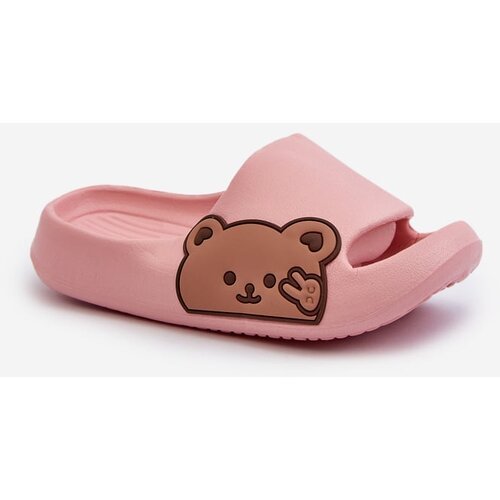 Kesi Lightweight foam slippers with teddy bear, pink embossing Slike
