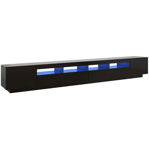 Maison Chic TV omarica - TV stojalo - Televizijska omarica z LED lučkami črna 300x35x40 cm, (21700769) Slike