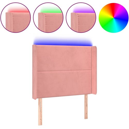 Maison Chic led posteljno vzglavje - vzglavna omarica - nočna omarica roza 103x16x118/128 cm žamet, (21707314) Slike