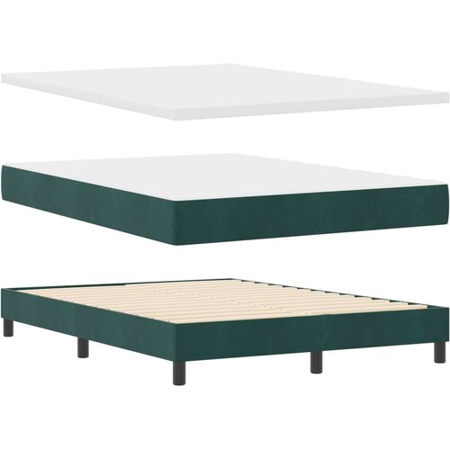 vidaXL Box Spring Postelja z Blazino Temno Zelena 140x190 cm Velvet, (22051689) Cene