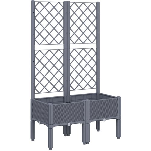 Maison Chic Cvetlično korito - Cvetlični Lonec z oporno mrežo sivo 80x40x142 cm PP, (21789407) Cene