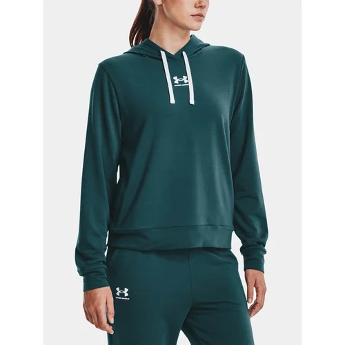 Under Armour Sweatshirt Rival Terry Hoodie-GRN - Women