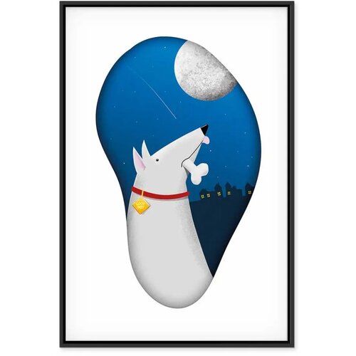  Slika - Dog Dreams (1 Part) Vertical 80x120 U crnom drvenom okviru Cene