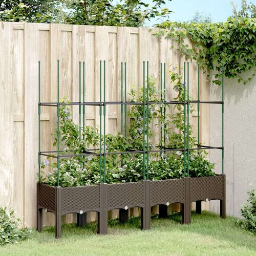  Vrtna sadilica s rešetkom smeđa 160 x 40 x 142 5 cm PP Cijene
