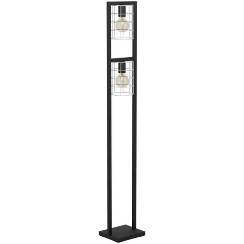 Eglo podna lampa Jubily 43666, 2x E27, visina 145,5 cm, crna i pocinčana Slike