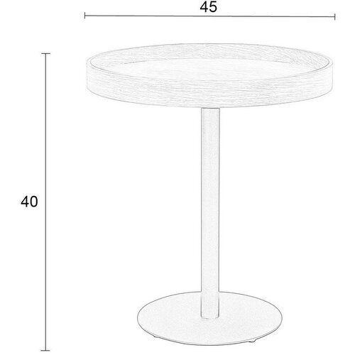 White Label Okrogla stranska mizica z mizno plo&amp;scaron;čo v hrastovem dekorju &amp;oslash; 40 cm Yuri S &amp;ndash; Slike