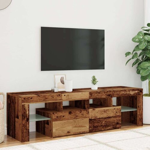  ormarić LED boja drva 140 x 36 5 x 40 cm konstruirano drvo Slike