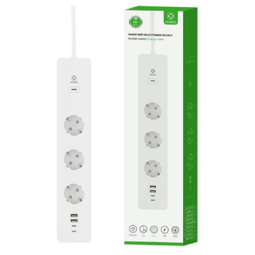 Woox R6132 pametni podaljšek s 3x Schucko 2x USB2.0 2x USB-C vtičnicami Cene